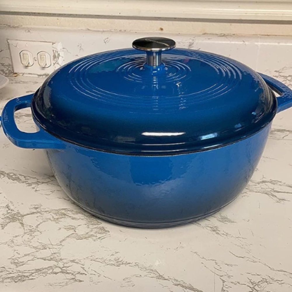 6-Quart Blue Basics Enameled Cast Iron Covered Round Dutch Oven - Picture 6 of 8